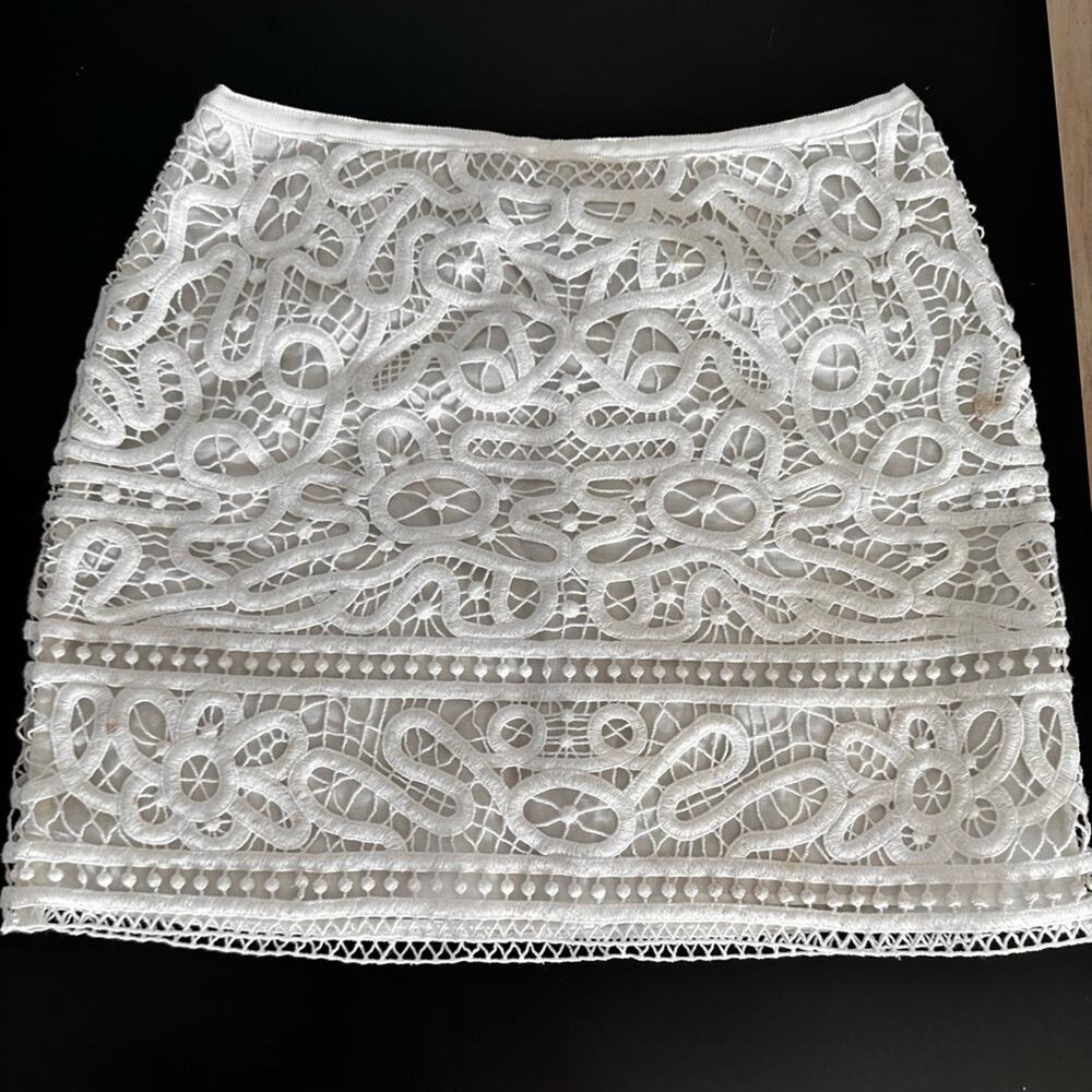 Club Monaco skirt | mini skirt white embroidered skirt baby shower resort NWT - Picture 4 of 12